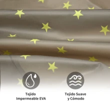 Conjunto de impermeable para niños, Impermeable infantil con estampado de estrellas - Ropa de lluvia impermeable para bebés,  adecuado para niños de 6 a 12 años. Plegable para fácil almacenamiento y portabilidad. - Gris - Ver 5