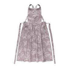 Madebyblanc Delantal elegante de estilo coreano para mujer, delantal de algodón y lino impermeable, delantal sin mangas de estilo japonés-coreano con lazo en la cintura, uniforme de trabajo para cocinar, adecuado para jardinería, florería y limpieza - Correa ajustable, ropa de trabajo con lazo trasero, tela con diseño de flores, para escuelas, uso privado - Ideal para maestros, cuidadores, aficionados - Multicolor - Ver 15