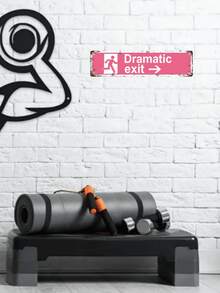 1pc Vintage Metal "Dramatic Exit" 16x4 Inch Tin Sign - Multipurpose Wall Hanging Decor For Home, Room, Bathroom, Bar, Cafe, Garage - English Text - Multicolor - View 7