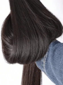 حزم شعر بشري مستقيم ماليزي 100% شعر بشري خام بكر سميك ريمي، تمديدات شعر طبيعية باللون الأسود الطبيعي - Natural Black - مشاهدة 8