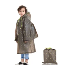 Conjunto de impermeable para niños, Impermeable infantil con estampado de estrellas - Ropa de lluvia impermeable para bebés,  adecuado para niños de 6 a 12 años. Plegable para fácil almacenamiento y portabilidad. - Gris - Ver 8