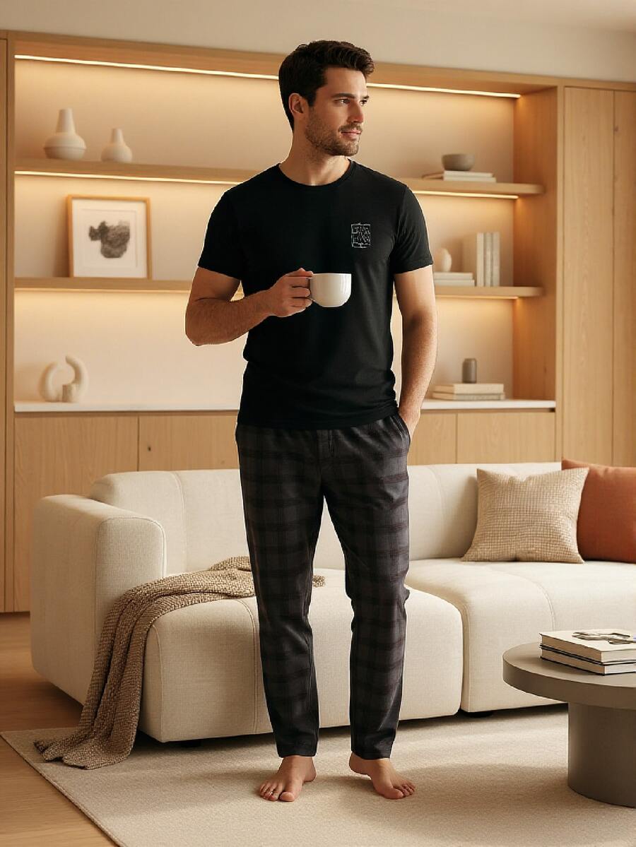 Men Loungewear Onepieces - Black - View 1