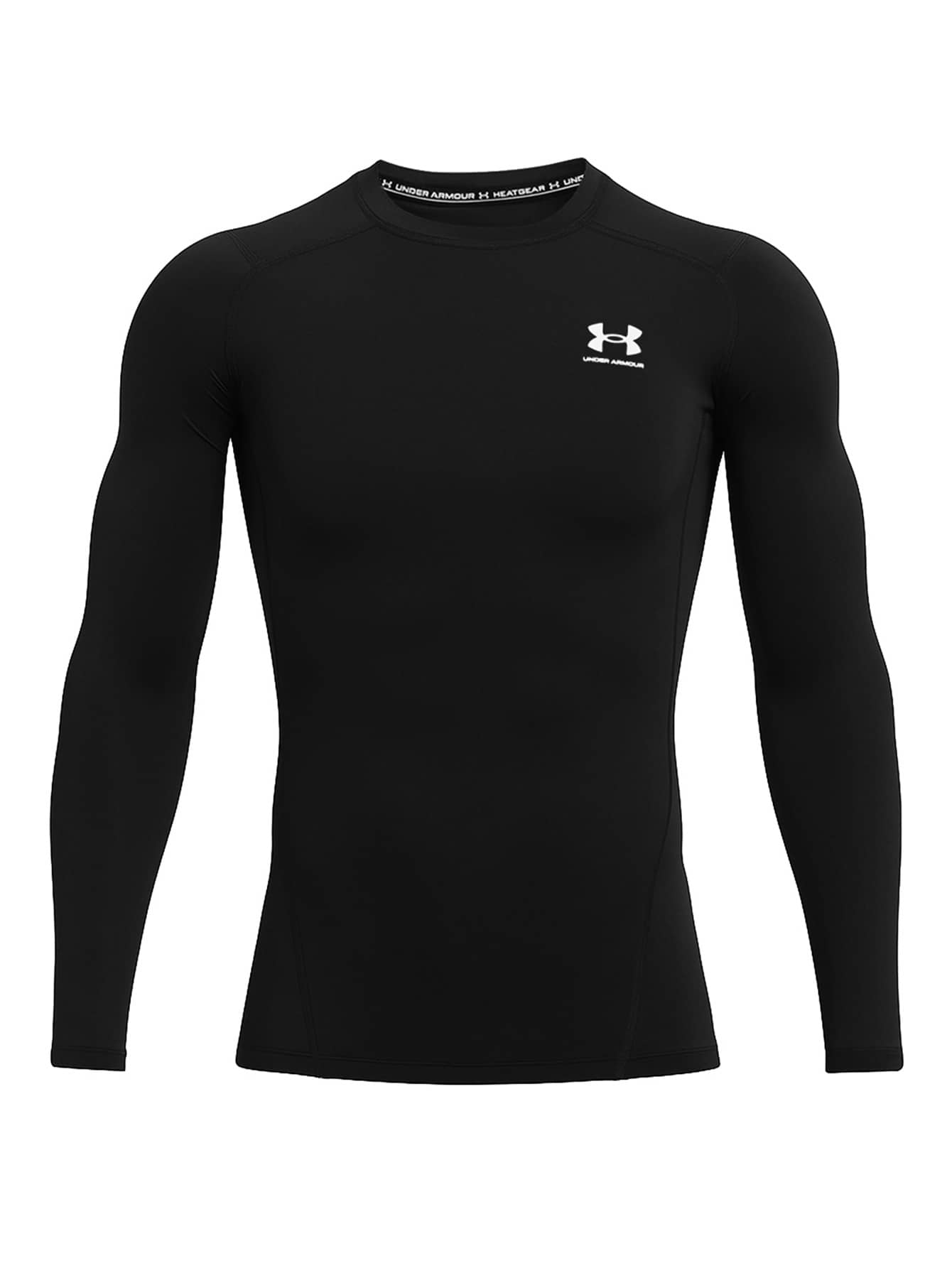 Under Armour قميص رجالي بأكمام طويلة من هيتجير باللون الأسود - الأسود - مشاهدة 1