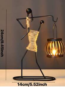 Chân nến phong cách Bắc Âu sáng tạo, làm từ gốm sứ và kim loại mài mòn, được chế tác thủ công độc đáo, trang trí mộc mạc cho bàn ăn, nhà hàng, phòng ngủ, đầu giường, tiệc cưới. - chân nến hình người - Xem 2