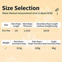 1pc Two Leash, P-Type Rope That Won't Hurt Your Hands, Retractable Pet Leash, Suitable For Small And Large Dogs, Shockproof. - Black - View 2