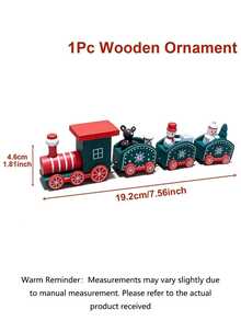 1Pc Christmas Four-Section Wooden Train Ornament, Xmas Party Gifts, Cute Window Garden Tabletop Wooden Christmas Decoration Gift,Christmas Party Decoration Ornaments Home Room Table Decor,Merry Christmas Decoration Pendant,Christmas