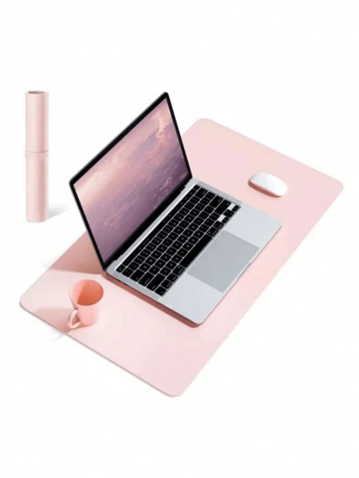 1 pieza Alfombrilla de escritorio grande de unicolor antideslizante, alfombrilla de mesa impermeable para el hogar y vuelta al colegio