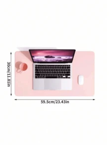 1 pieza Alfombrilla de escritorio grande de unicolor antideslizante, alfombrilla de mesa impermeable para el hogar y vuelta al colegio - Multicolor - Ver 2