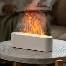 Máy khuếch tán tinh dầu mô phỏng ngọn lửa với đèn LED nhiều màu sắc, dung tích bình chứa lớn, sử dụng nguồn USB, hiệu ứng tạo ẩm cho nhà cửa, phòng ngủ, văn phòng, điều khiển bằng nút bấm, chế độ phun sương (1 chiếc) - Sử dụng cắm USB-TYPE-C, không sạc lại được, liệu pháp hương thơm, làm thơm nhà cửa, máy khuếch tán, quà tặng, quà trang trí nhà cửa, quà sinh nhật, quà tốt nghiệp. - trắng - Xem 7