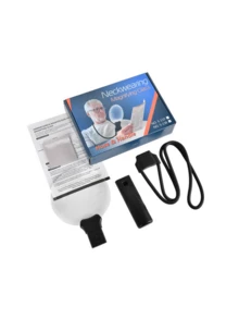 5倍放大镜，镜片直径5.43英寸，免手持阅读放大镜，可调节放大镜带支架，可佩戴于颈间，适合老年人和低视力人士在缝纫、手工、十字绣、检查和维修时使用。 - 黑色 - 查看 8