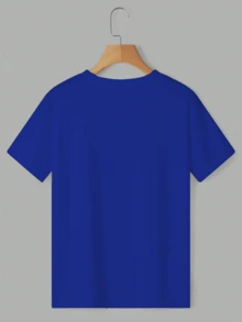 Shendy Vendy Men's 100% Cotton T-Shirt With Round Neck And Short Sleeves, Ideal For The Holiday Season And New Year's Celebrations 2025 2026 - 寶藍色 - 查看 2