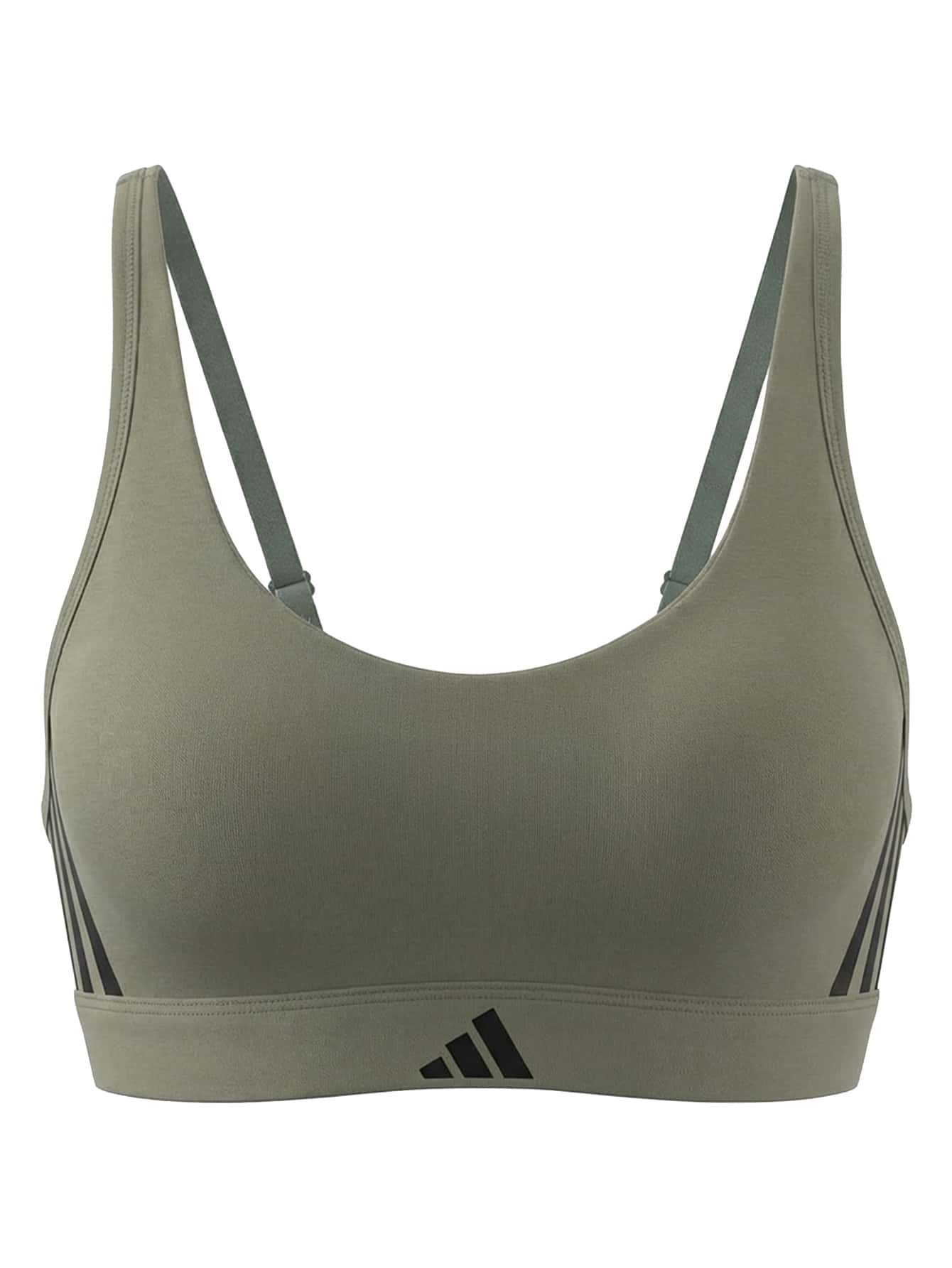 Adidas Essentials 3 Stripes Women's Sport Bra Green - Grey - View 1