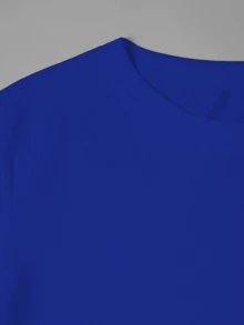Shendy Vendy Men's 100% Cotton T-Shirt With Round Neck And Short Sleeves, Ideal For The Holiday Season And New Year's Celebrations 2025 2026 - 寶藍色 - 查看 3