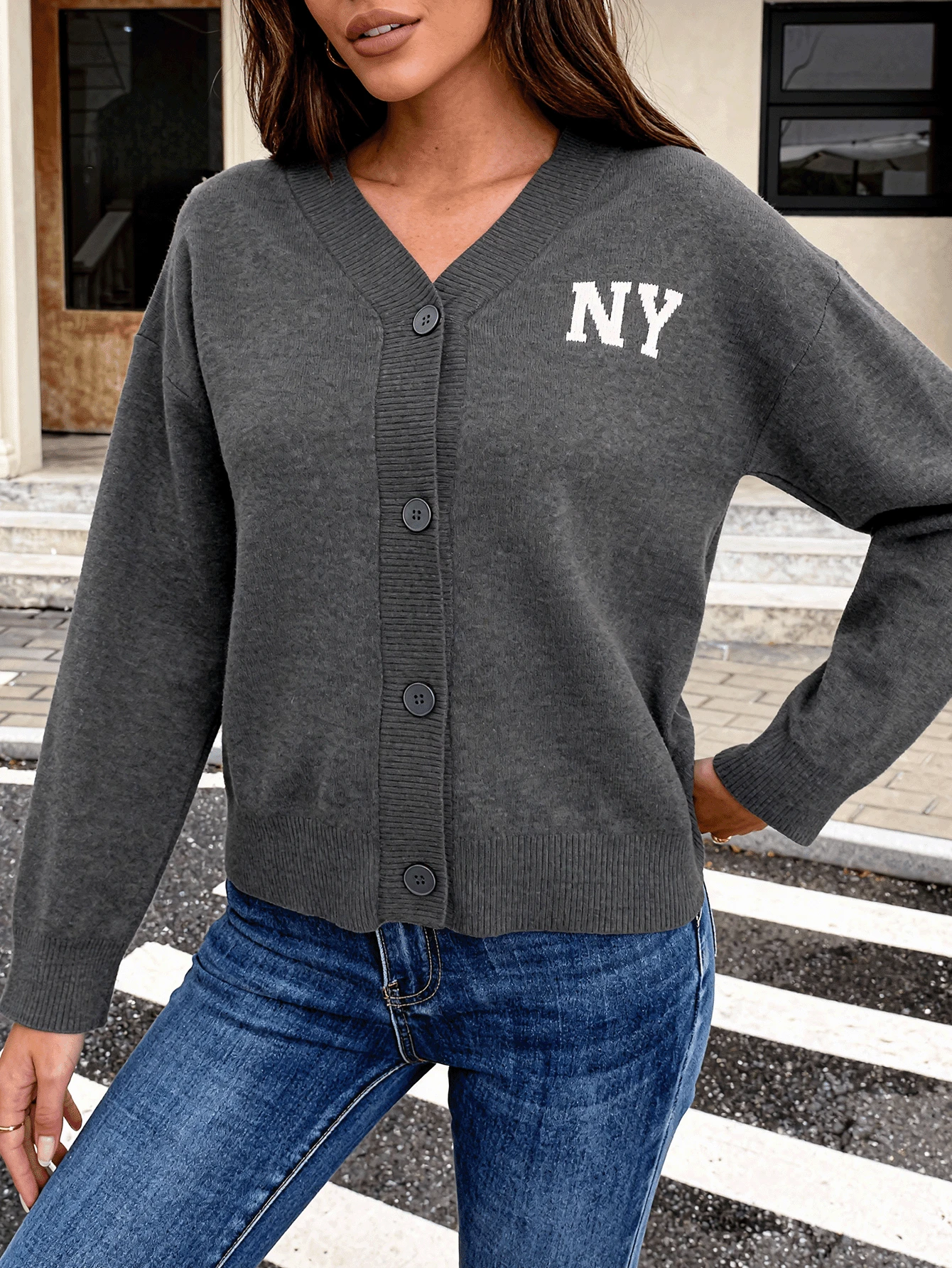Women Cardigans - Grey - View 1
