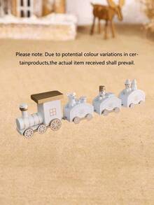 1Pc Christmas Four-Section Wooden Train Ornament, Xmas Party Gifts, Cute Window Garden Tabletop Wooden Christmas Decoration Gift,Christmas Party Decoration Ornaments Home Room Table Decor,Merry Christmas Decoration Pendant,Christmas