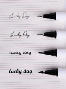 4 paquetes de bolígrafos de caligrafía con juego de guía del alfabeto para principiantes, suministros de arte para escritura suave, bocetos, scrapbooking, diarios, bullet journal, acuarela, dibujo, pintura, lettering, ideas de regalo de papelería, suministros DIY para manualidades, creación artística, libros para colorear para adultos - Blanco y Negro - Ver 3