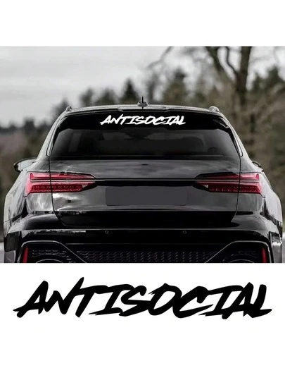 40x6.5CM Creative Antisocial Styling Car Windshield Sticker Motorcycle Window Vinyl Decor Decal Auto Tuning Accessories Universal For Audi BMW Subaru Lexus Chevrolet GMC