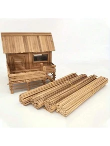 10根30厘米/11.81英寸DIY模型建筑竹条 - 天然色彩 - 查看 5