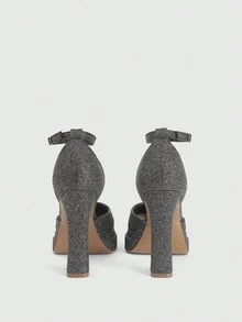 CUCCOO LuxiPop 女士厚底时尚搭扣高跟鞋，适合派对场合 - 黑色 - 查看 8
