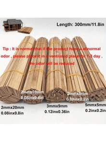 10根30厘米/11.81英寸DIY模型建筑竹条 - 天然色彩 - 查看 3
