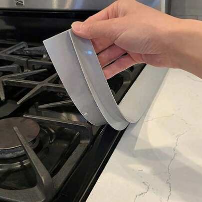 1 st/2 st silikonlister, spishällslist, olje- och fläckresistent remsa för kök, silikontätningslist, set med gashällsmatta, matta för gashäll, organisk silikon, högtemperaturbeständig, springlist för kök, olje- och smutsavvisande, mjuk tätningslist för gasspis, silikonplugg, skydd för spisbänkskiva - flexibel spisfyllning