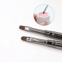 2支装凝胶美甲刷凝胶指甲油彩绘笔 - 巧克力棕 - 查看 2