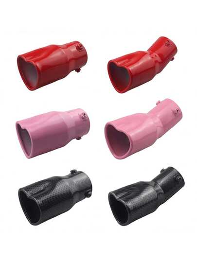 Car Modification Exhaust Throat Single Outlet Heart-Shaped Stainless Steel Exhaust Tip Muffler Tail Pipe Car Exterior Accessory