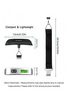 1个便携式电子秤，带数字液晶显示屏，可用于行李、挂箱、旅行箱等，带电池，可称量行李袋重量，用于运输。 - 銀色 - 查看 8
