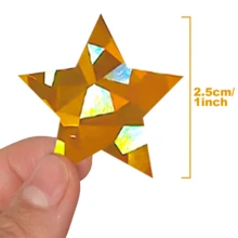 500 miếng/cuộn, giấy dán trang trí hình ngôi sao vàng, chống thấm nước, tự dính, dùng để gói quà. - Nhiều màu - Xem 3