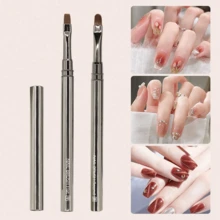 2支装凝胶美甲刷凝胶指甲油彩绘笔 - 巧克力棕 - 查看 1