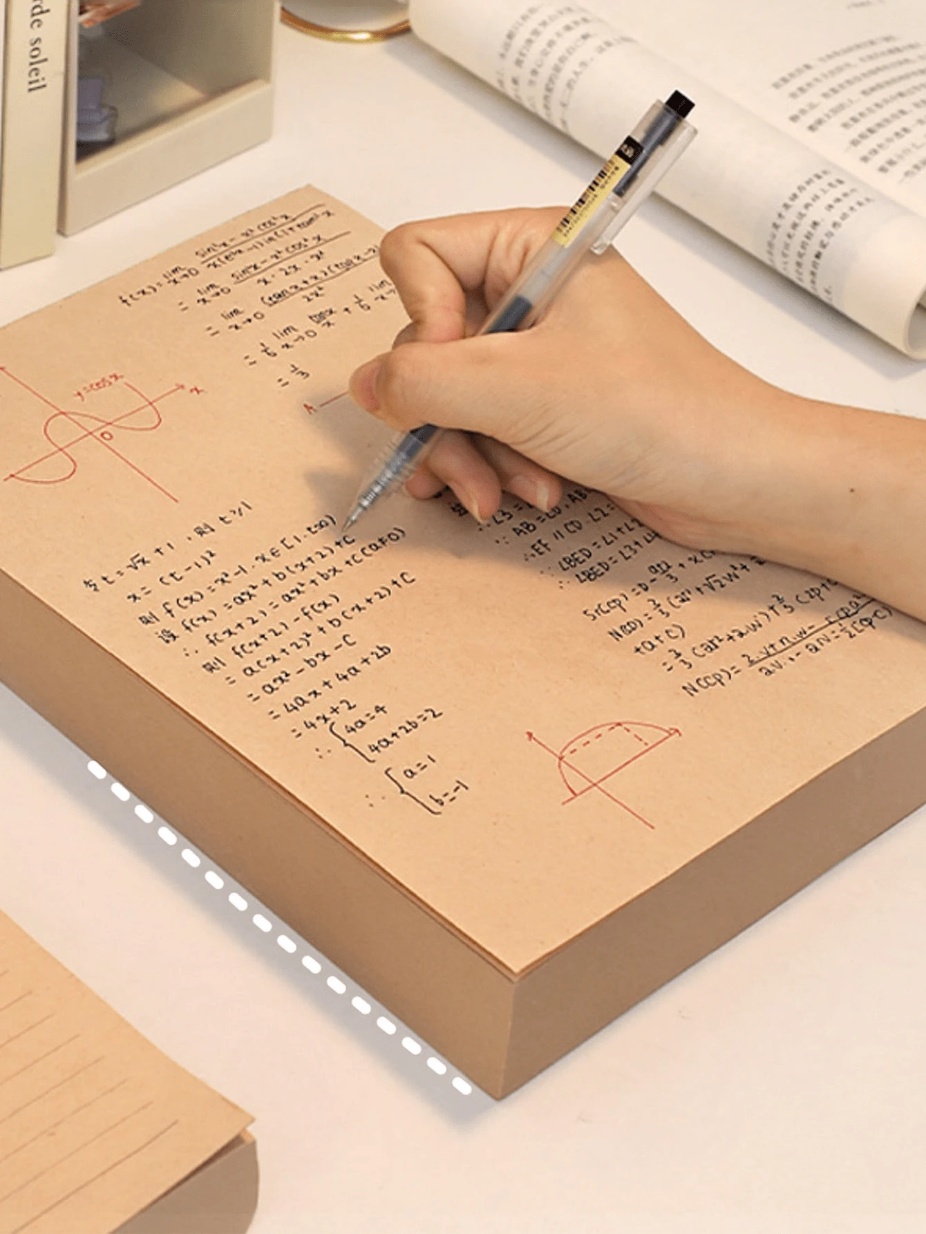 1本单本高级笔记本，320张加厚米色木浆素描纸，护眼美观，适合记笔记、绘画、考试和学习，简约办公学习用品，笔记本礼品之选 - 米色 - 查看 1