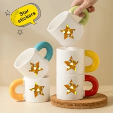 500 miếng/cuộn, giấy dán trang trí hình ngôi sao vàng, chống thấm nước, tự dính, dùng để gói quà. - Nhiều màu - Xem 5