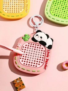 1个迷你磁性减压钢球画板，带钥匙扣，便携式抗焦虑感官玩具，适合成人 - 有趣的办公桌小工具，旅行减压拼图（多动症患者的理想礼物） - 彩色 - 查看 4