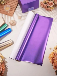 Giấy gói quà dạng cuộn - Giấy gói quà màu tím ánh kim mờ, giấy màu trơn hoàn hảo cho các bữa tiệc ngày lễ, đám cưới mùa đông, Ngày của Mẹ, sinh nhật, bó hoa tự làm, năm mới, tiệc tặng quà. - Màu tím - Xem 6