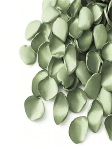 50/100/300/500pcs Silk Rose Petals ,Wedding Petals ,White Petals Fake Rose Petals Artificial Flower Petals Proposal Basket Aisle Bridal Shower Table Decoration,Party Decor - Green - View 5