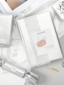 Rollos de papel de regalo - Papel de regalo de unicolor plateado mate perfecto para fiestas navideñas, bodas de invierno, Día de la Madre, cumpleaños, ramos DIY, Año Nuevo, fiestas de regalos - Plateado - Ver 7