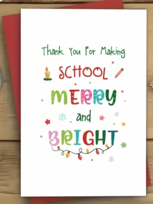 1Set Merry Christmas, Teacher Appreciation Card - The Perfect End-Of-Year Greeting To Thank Teachers, A Holiday Classroom Gift From Students - Multicolor - View 1