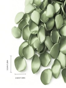 50/100/300/500pcs Silk Rose Petals ,Wedding Petals ,White Petals Fake Rose Petals Artificial Flower Petals Proposal Basket Aisle Bridal Shower Table Decoration,Party Decor - Green - View 3