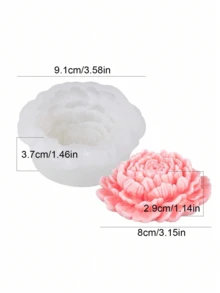 1 khuôn silicon tự làm hình hoa mẫu đơn 3D mô phỏng, khuôn hoa nhiều cánh, khuôn nến thơm, khuôn thạch cao, khuôn nhựa, khuôn trang trí bàn làm việc, khuôn cây cảnh, khuôn xà phòng. - khuôn silicone trắng - Xem 3