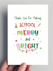 1Set Merry Christmas, Teacher Appreciation Card - The Perfect End-Of-Year Greeting To Thank Teachers, A Holiday Classroom Gift From Students - Multicolor - View 8