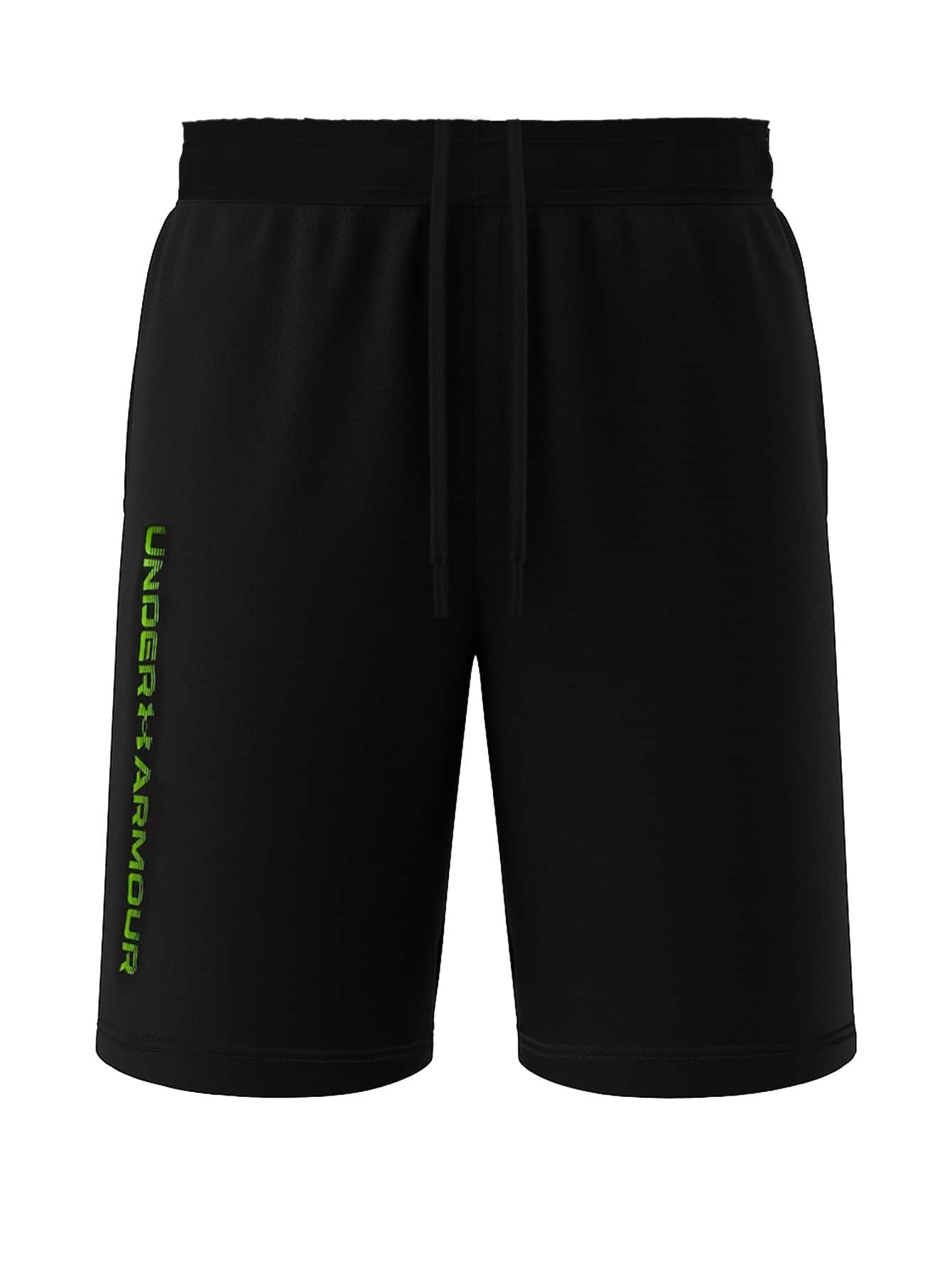 Under Armour Tech Men's Shorts Black Green - Yellow - View 1