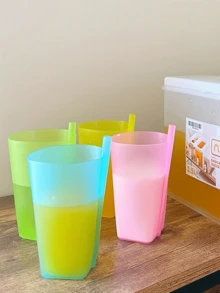 Bộ cốc nhựa có ống hút tích hợp, dung tích 11,84oz (khoảng 350ml), cốc uống nước trái cây ngoài trời mùa hè dành cho học sinh - Nhiều màu sắc - Nhiều màu - Xem 7