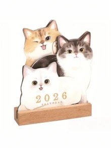 1本可爱小猫咪日历 - 月度计划本，包含萌萌的猫咪图案，涵盖2026年1月至12月 - 适用于家庭、办公室、学校 - 是送给爱猫人士和宠物主人的理想礼物 - 俏皮小猫咪主题，纸质材料，英文版式，月度布局，月度计划本 | 趣味设计 | 纸质，猫咪日历 - 彩色 - 查看 8