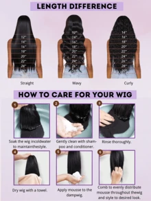 200% Density Glueless Wear And Go 5x5 Glueless Closure Wig Pre Cut Body Wave 13x4 Lace Front Wigs Pre-Plucked With Baby Hair Natural Hairline HD Lace Frontal Wig - Natural & Black - View 7