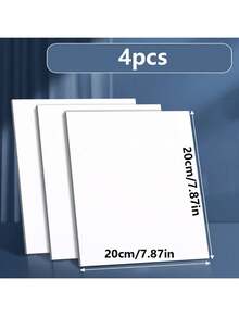 4PCS/Set, Blank Canvas Board, Professional Grade Drawing Board Suitable For Acrylic, Watercolor, Egg Color Pigments - Adult Professional Art Supplies - Suitable For Handmade Crafts Production On Thanksgiving And Valentine's Day - White - View 13