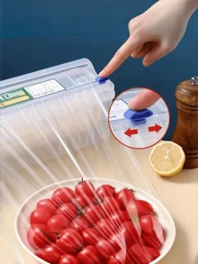 3/6件装易滑式食品保鲜膜切割器，适用于保鲜膜、铝箔，切割顺畅，边缘安全，厨房收纳必备，家庭和餐厅必备储物工具 - 藍色 - 查看 9