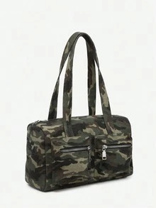 ROMWE Kawaii Túi đeo vai nữ kiểu dáng cổ điển dễ thương, họa tiết kẻ caro, nơ, hoa anh đào và trái tim, nhiều ngăn, túi Boston, túi đi học, túi dạo phố và túi kiểu Nhật dành cho nữ. - Màu xanh lá cây - Xem 3