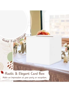 1 st, vit bröllopskortsask, lämplig för bröllopsfest, examensceremoni, skolstart.