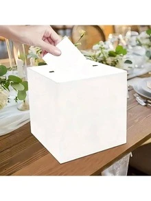 1 st, vit bröllopskortsask, lämplig för bröllopsfest, examensceremoni, skolstart.