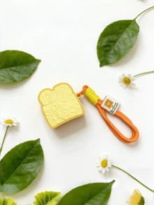 Zazumi 1PC Toast Bread Design Silicon Case Cover Pentru Airpods Pro 1 2 3 4 Generation Anti Șoc Anti-alunecare Drăguț Funny Protector Skin Perfect Utilizare Zilnică Cadou Pentru Prieteni - Multicolor - Vizualizare 3